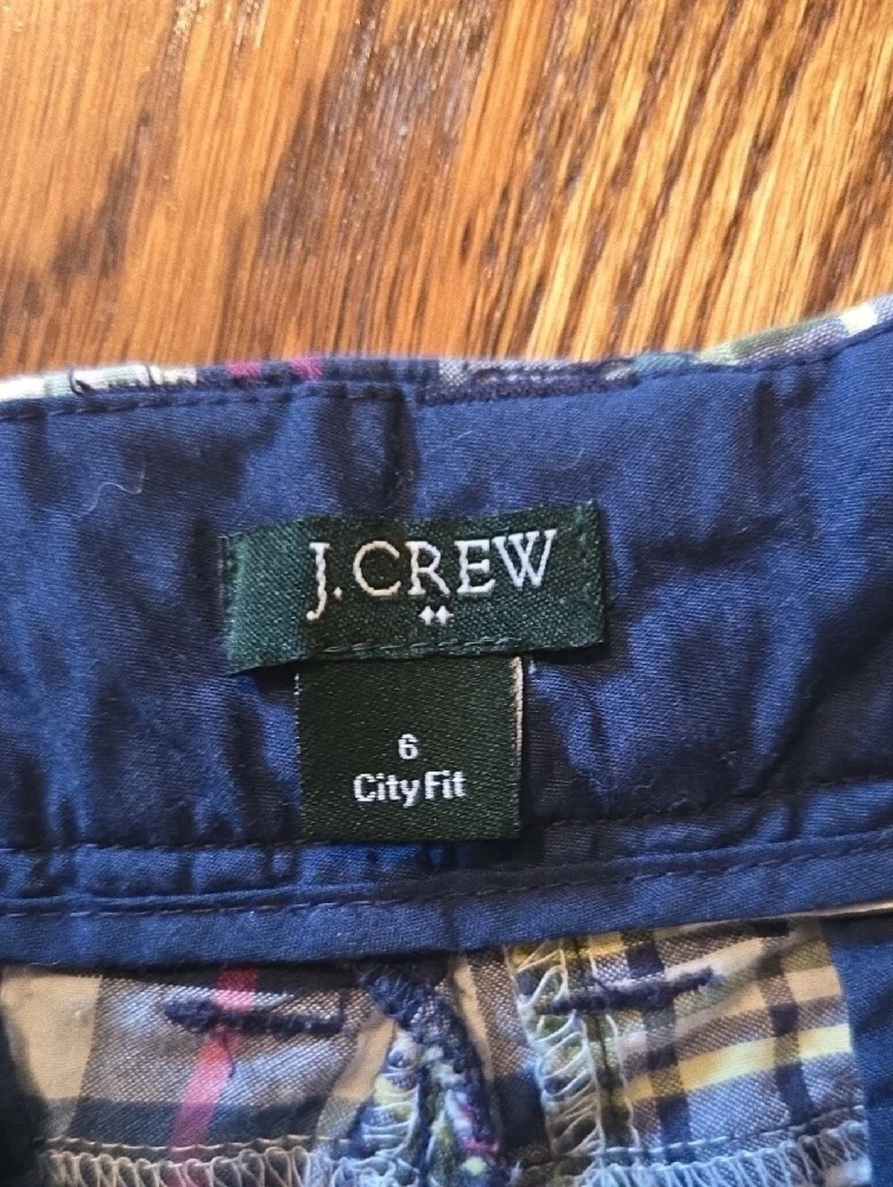 Vintage J. Crew Plaid Cotton Madras Shorts in Navy, Red, Yellow & White